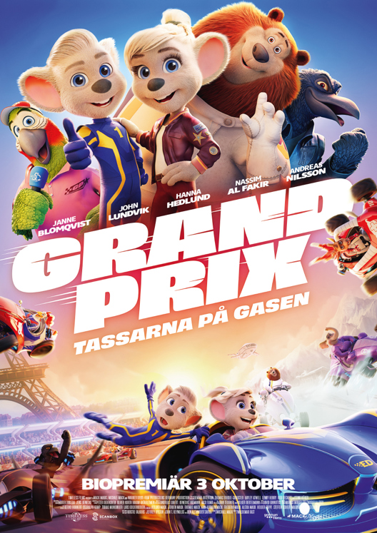 Filmaffisch för Höstlovsbio: Grand Prix - Tassarna på gasen